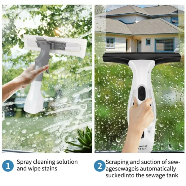 منظف نوافذ لاسلكي  HY-4603 بقدرة شفط عالية وخزان ماء 150 مل