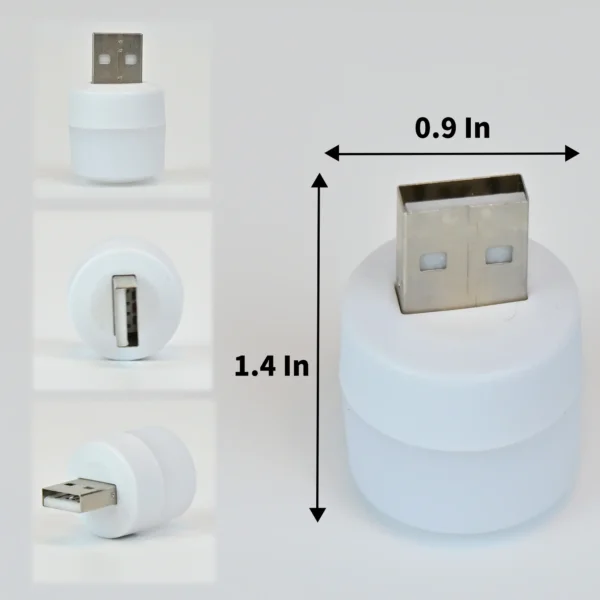 Mini USB Night Light Warm مصباح ضوء USB ليلي صغير إضاءة لون صحراوي – 5 قطع