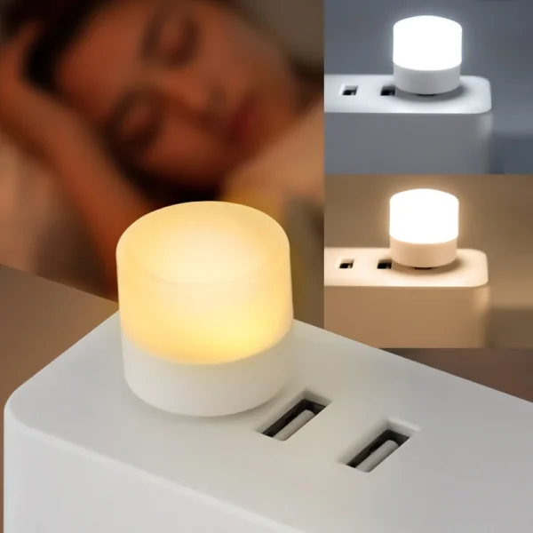 Mini USB Night Light Warm مصباح ضوء USB ليلي صغير إضاءة لون صحراوي – 5 قطع