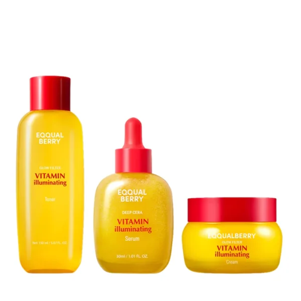 بكج تفتيح وازالة التصبغات EQQUALBERRY Vitamin C Illuminating Trio Set - منتجات كورية