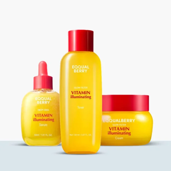 بكج تفتيح وازالة التصبغات EQQUALBERRY Vitamin C Illuminating Trio Set - منتجات كورية