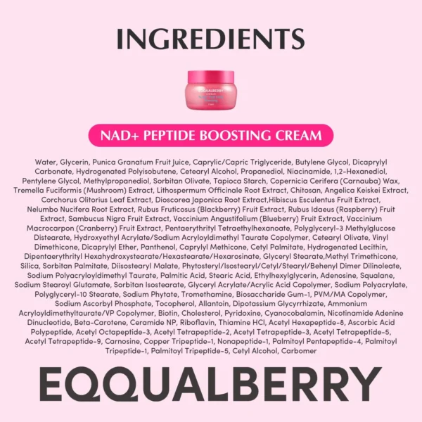 كريم كولاجين وشد البشرة ومكافحة التجاعيد  EQQUALBERRY NAD+ Peptide Boosting Cream - منتجات كورية
