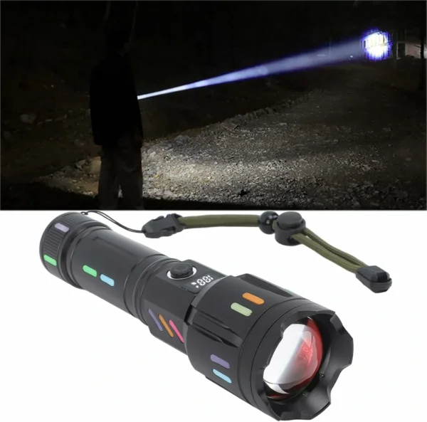 كشاف يدوي LED عالي القوة قابل للشحن USB-C – مقاوم للماء احترافي للطوارئ والتخييم (8) كشاف يدوي LED عالي القوة قابل للشحن USB-C – مقاوم للماء احترافي للطوارئ والتخييم