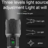 كشاف يدوي LED قابل للشحن USB بقدرة عالية 1000 لومن مقاوم للماء IP65 (2) كشاف يدوي LED قابل للشحن USB بقدرة عالية 1000 لومن مقاوم للماء IP65