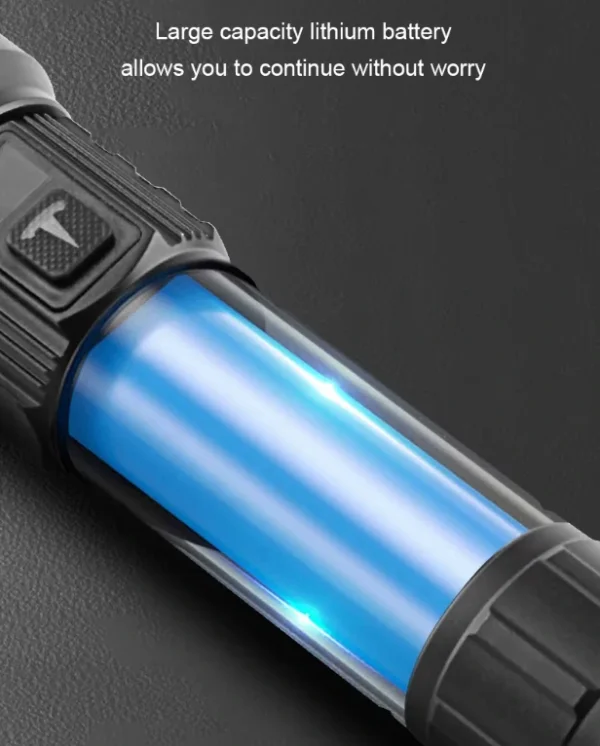 كشاف يدوي LED قابل للشحن USB بقدرة عالية 1000 لومن مقاوم للماء IP65 (5) كشاف يدوي LED قابل للشحن USB بقدرة عالية 1000 لومن مقاوم للماء IP65