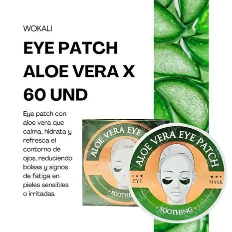لاصقات العيون ألوفيرا Wokali Aloe Vera Eye Patch – ترطيب وتهدئة لمنطقة تحت العين (60 قطعة) (4) لاصقات العيون ألوفيرا Wokali Aloe Vera Eye Patch – ترطيب وتهدئة لمنطقة تحت العين (60 قطعة)