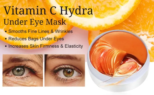 لاصقات العيون بفيتامين C من Wokali Vitamin C Eye Patch – تفتيح وترطيب لمنطقة تحت العين (60 قطعة)