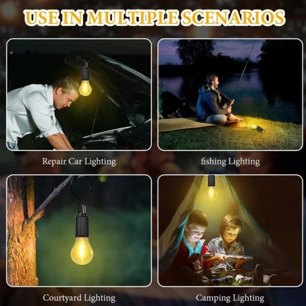 مصباح تخييم LED معلق قابل للشحن Type-C مقاوم للماء – 3 مستويات إضاءة (5) مصباح تخييم LED معلق قابل للشحن Type-C مقاوم للماء – 3 مستويات إضاءة