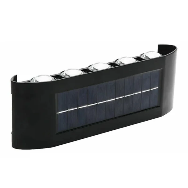 مصباح جداري شمسي LED خارجي مع حساس ضوء IP65 – إضاءة دافئة مقاومة للماء (6) مصباح جداري شمسي LED خارجي مع حساس ضوء IP65 – إضاءة دافئة مقاومة للماء