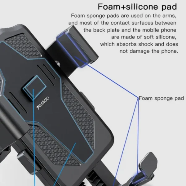 C94 حامل هاتف دراجة Yesido تثبيت قوي للدراجات النارية ضد الاهتزاز 360 درجة