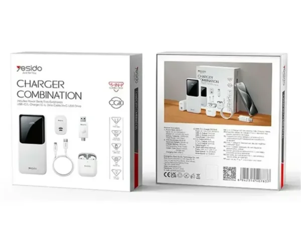 CG10-EU مجموعة شحن متنقلة من YESIDO – صندوق هدايا متعدد الوظائف للسفر