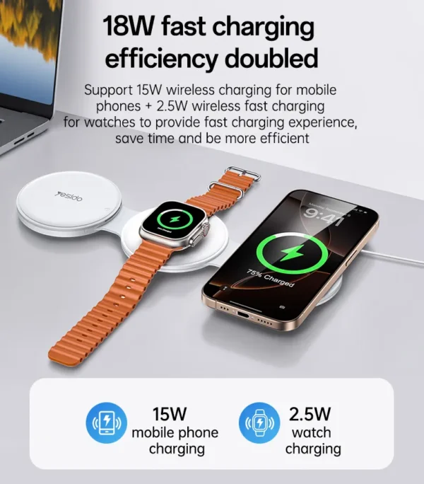 YESIDO DS29 Foldable Wireless Charger شاحن لاسلكي متعدد
