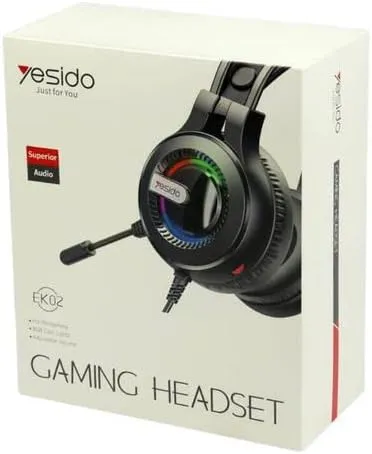 YESIDO EK02 headset سماعة ألعاب احترافية بإضاءة LED