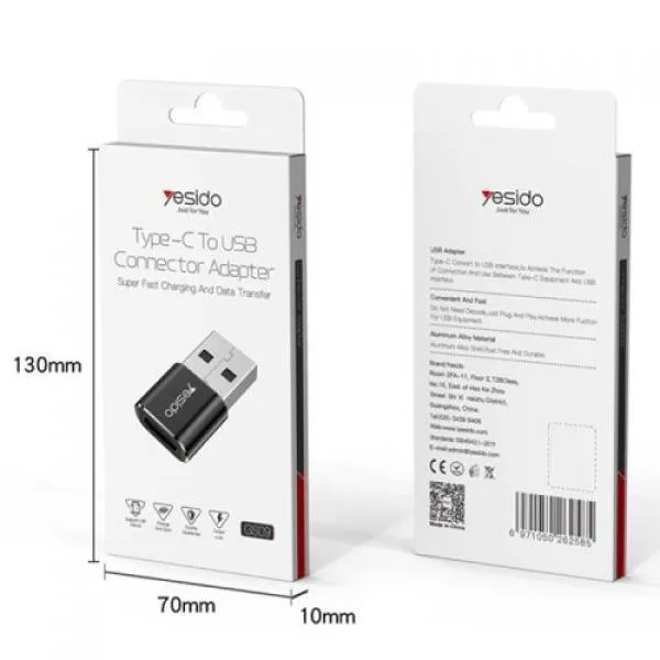 محول GS09 USB Adapter من YESIDO لتحويل منفذ Type-C إلى USB