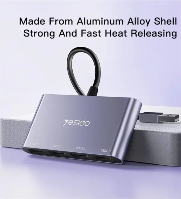 HB12 USB Hub من YESIDO - موزع 4 منافذ USB