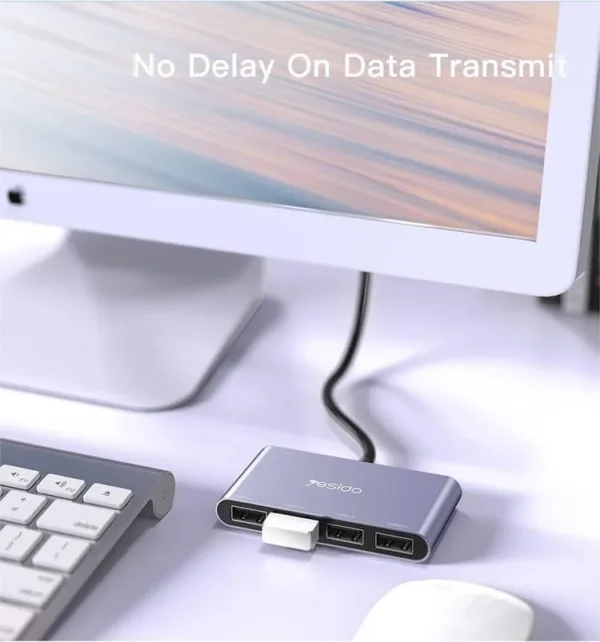 HB12 USB Hub من YESIDO - موزع 4 منافذ USB