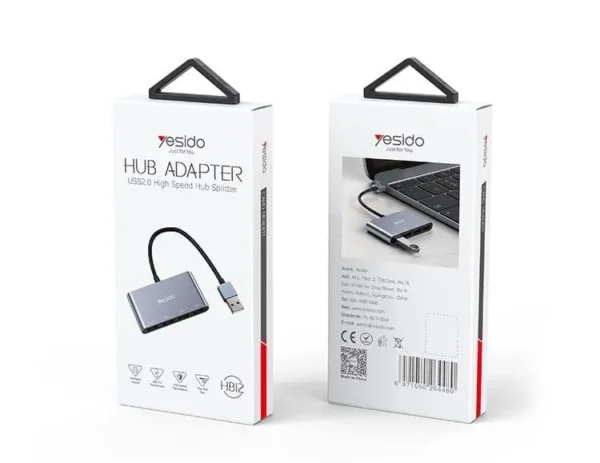 HB12 USB Hub من YESIDO - موزع 4 منافذ USB
