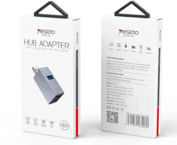 HB14 USB Hub من YESIDO - موزع منافذ متعدد الاستخدام