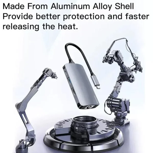 HB15 USB Hub من YESIDO (6 منافذ عملية USB،RJ45،SD،TF)