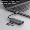 HB15 USB Hub من YESIDO (6 منافذ عملية USB،RJ45،SD،TF)