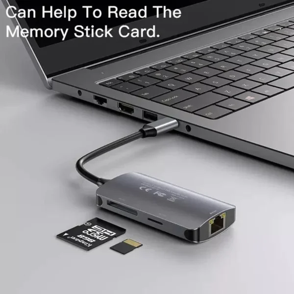 HB15 USB Hub من YESIDO (6 منافذ عملية USB،RJ45،SD،TF)