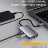 HB15 USB Hub من YESIDO (6 منافذ عملية USB،RJ45،SD،TF)