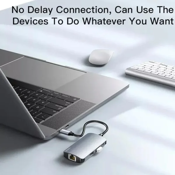 HB15 USB Hub من YESIDO (6 منافذ عملية USB،RJ45،SD،TF)