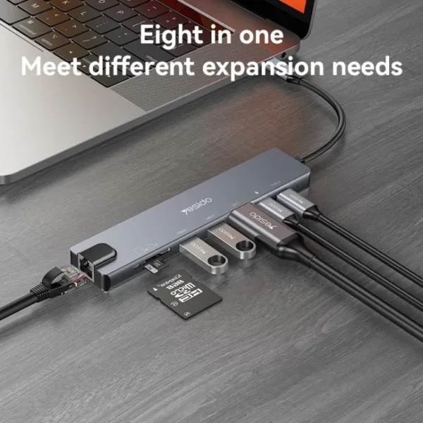 YESIDO HB27 Hub Adapter متعدد المنافذ لأداء أسرع