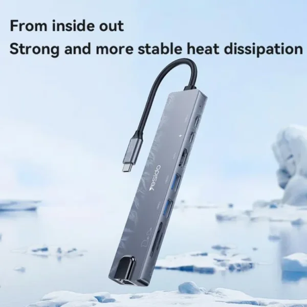 YESIDO HB27 Hub Adapter متعدد المنافذ لأداء أسرع