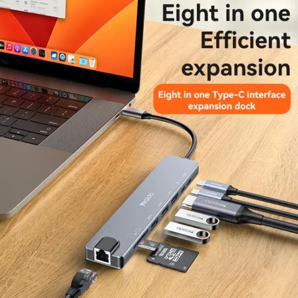 YESIDO HB27 Hub Adapter متعدد المنافذ لأداء أسرع