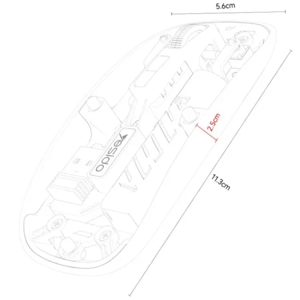 KB29 من YESIDO ماوس لاسلكي ثنائي الوضع 2.4G + Bluetooth