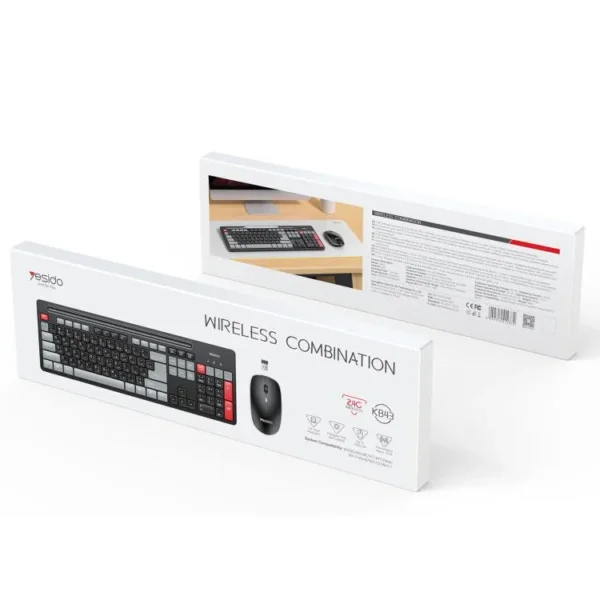 KB43 ماوس ولوحة مفاتيح لاسلكية من YESIDO أداء مكتبي متكامل