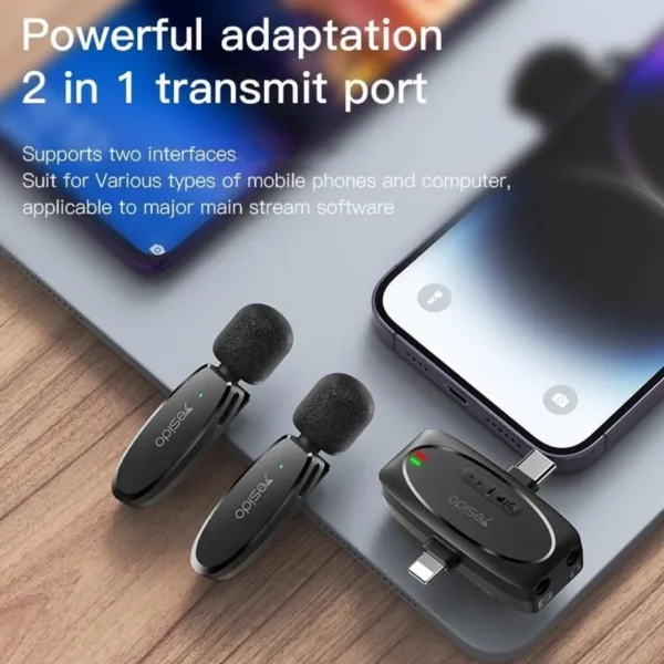 ميكروفون لاسلكي مزدوج 3 في 1 كود KR15