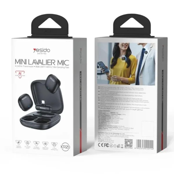 KR20 من YESIDO مايكروفون Lavalier لاسلكي احترافي