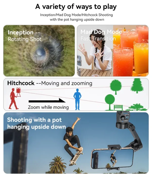 YESIDO SF27 gimbal مثبت تصوير احترافي للجوال