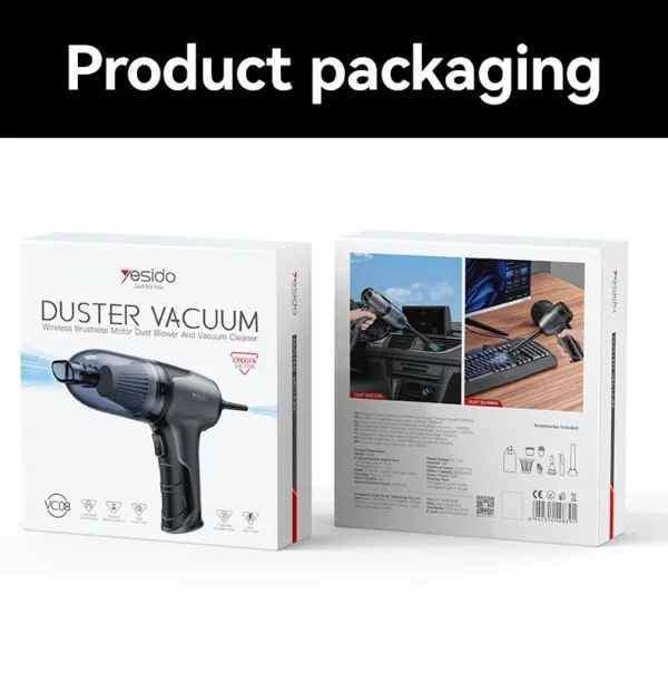 VC08 مكنسة سيارات YESIDO | شفط قوي وتنظيف سريع