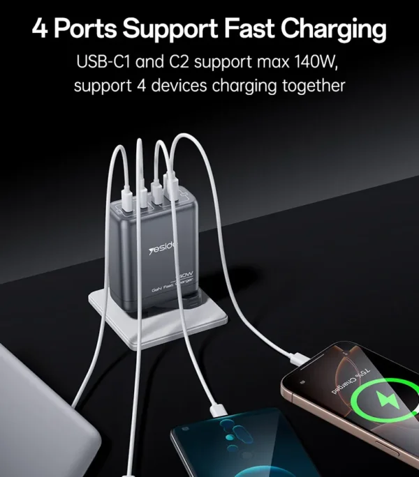 شاحن GaN 3C1A 140W-EU YC143 EU