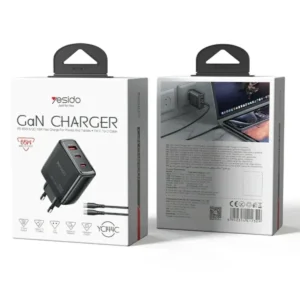 YC144C من YESIDO شاحن GaN سريع 65W متعدد المنافذ