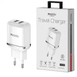 YC26(EU) WITH MICRO CABLE من YESIDO شاحن سفر مزدوج USB