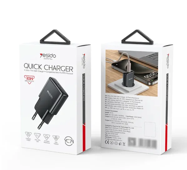 شاحن YC74 فائق الرقة للمنزل بمنفذ EU