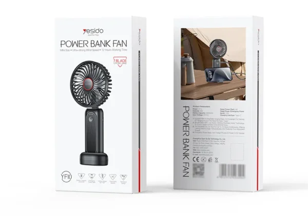 YF10 مروحة محمولة Powerbank Fan مع بنك طاقة وشحن سريع