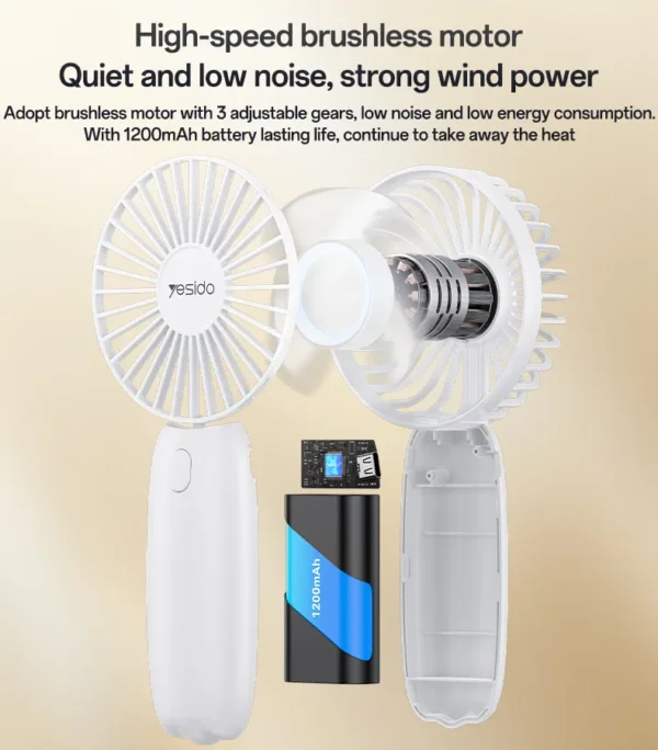 YF15 مروحة يدوية Handheld Fan YF15 بطارية 1200mAh