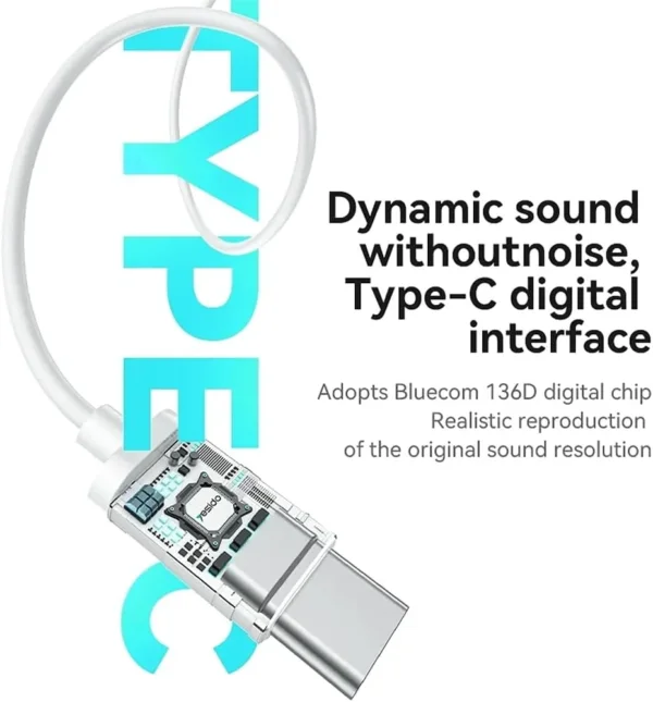 سماعات YH45 Type-C بصوت نقي وتحكم سهل