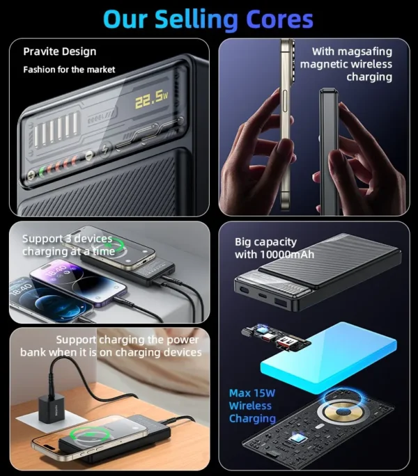 YESIDO YP57 Power Bank شاحن مغناطيسي سريع