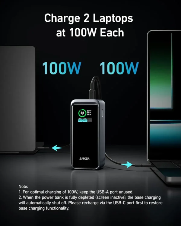 باور بانك Anker Prime سعة 20000mAh بقوة 200W شحن سريع مع شاشة ذكية