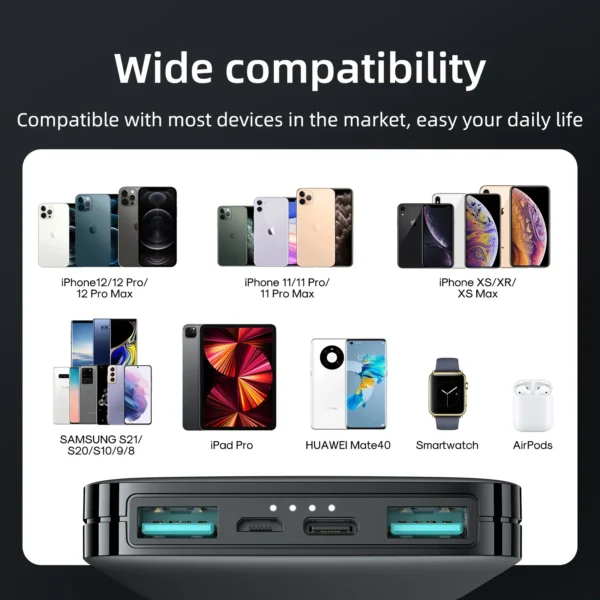 باور بانك JOYROOM JR-T012 سعة 10000mAh – منفذين USB و شاشة LED