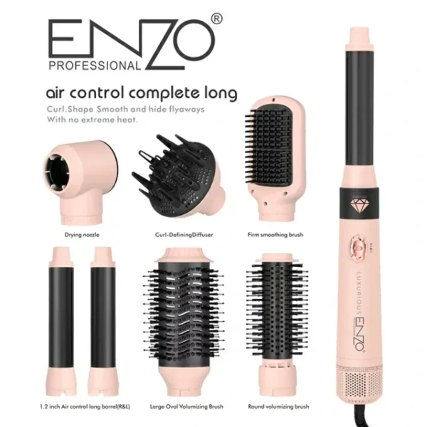 بكج تصفيف الشعر 7 في 1 ENZO Airwrap Pro بقوة 1500 واط (11) بكج تصفيف الشعر 7 في 1 ENZO Airwrap Pro بقوة 1500 واط