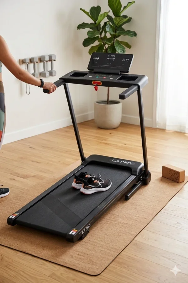 جهاز مشي كهربائي LA PRO قابل للطي – 14 سرعة مع شاشة LED 1 بقوة 1.5 حصان