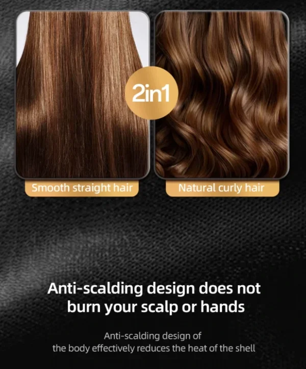 ستريتنر فرد الشعر 2 في 1 سيراميك لتنعيم وتجعيد الشعر