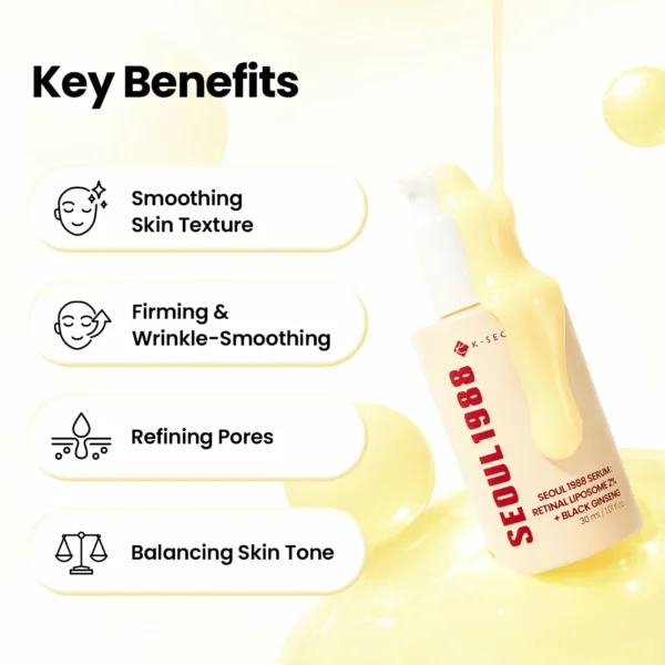 سيروم ريتينال وجنسنغ لتجاعيد وشد Seoul 1988 Retinal & Black Ginseng Serum - منتجات كورية (15) سيروم ريتينال وجنسنغ لتجاعيد وشد Seoul 1988 Retinal & Black Ginseng Serum - منتجات كورية